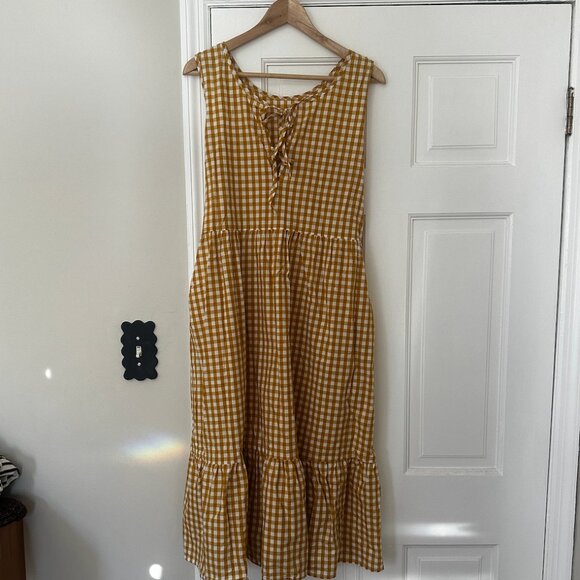Tradlands Birdie Sleeveless Dress, Gingham Marigold - Picture 10 of 10